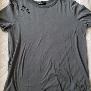 Grey Forever 21 holey tshirt